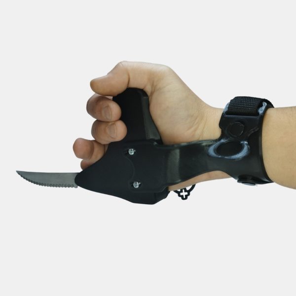 Cuchillo linea media con agarre palmar y estabilizador de muñeca